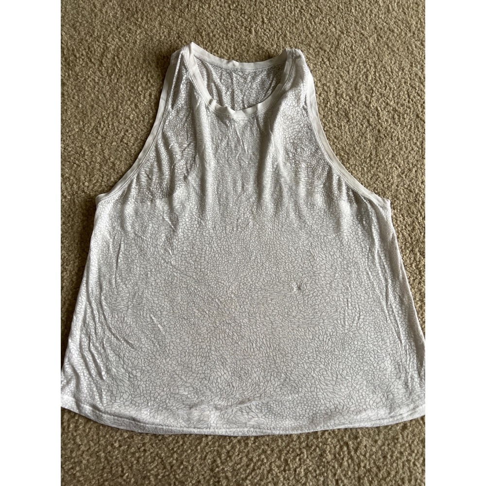 Lululemon White Muscle Tank with Design